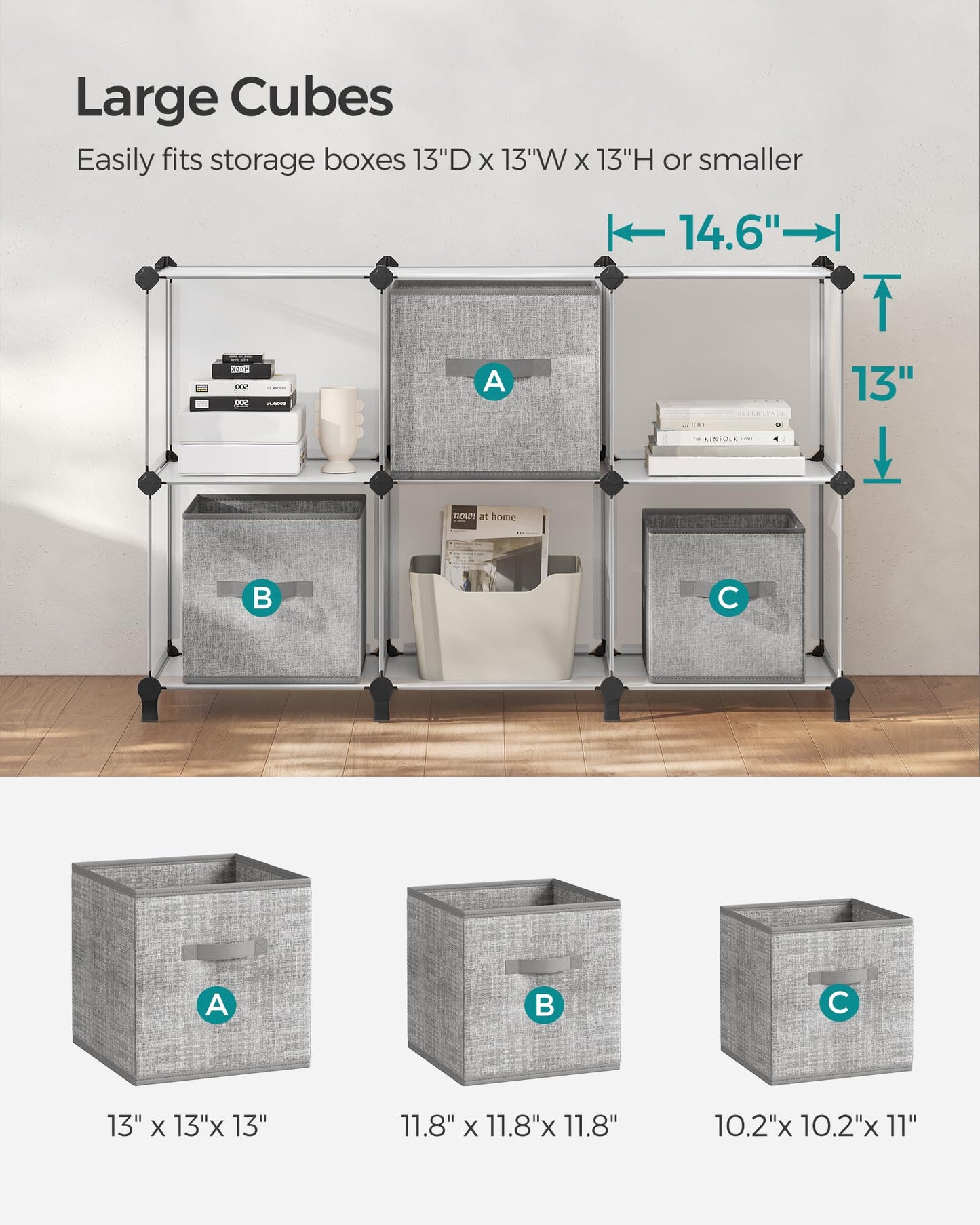 SONGMICS 6-Cube Modular Storage Organizer