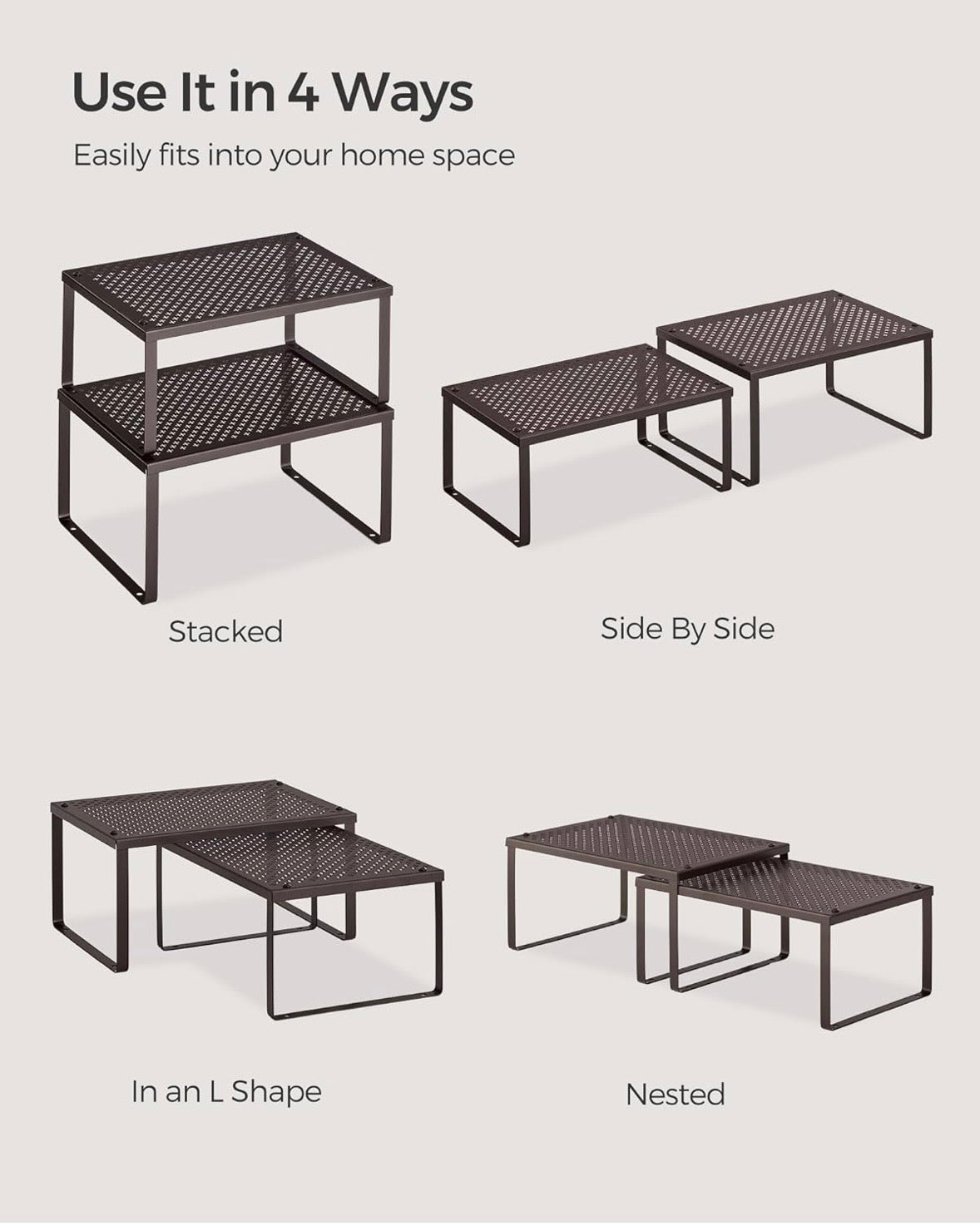 Stackable Cabinet Shelf Organizers