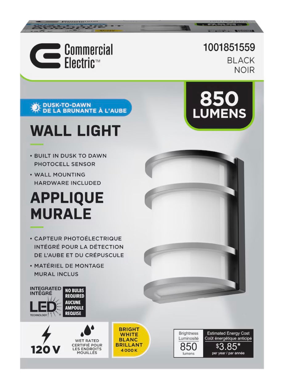 Half Moon LED Dusk-to-Dawn Outdoor Wall Light
