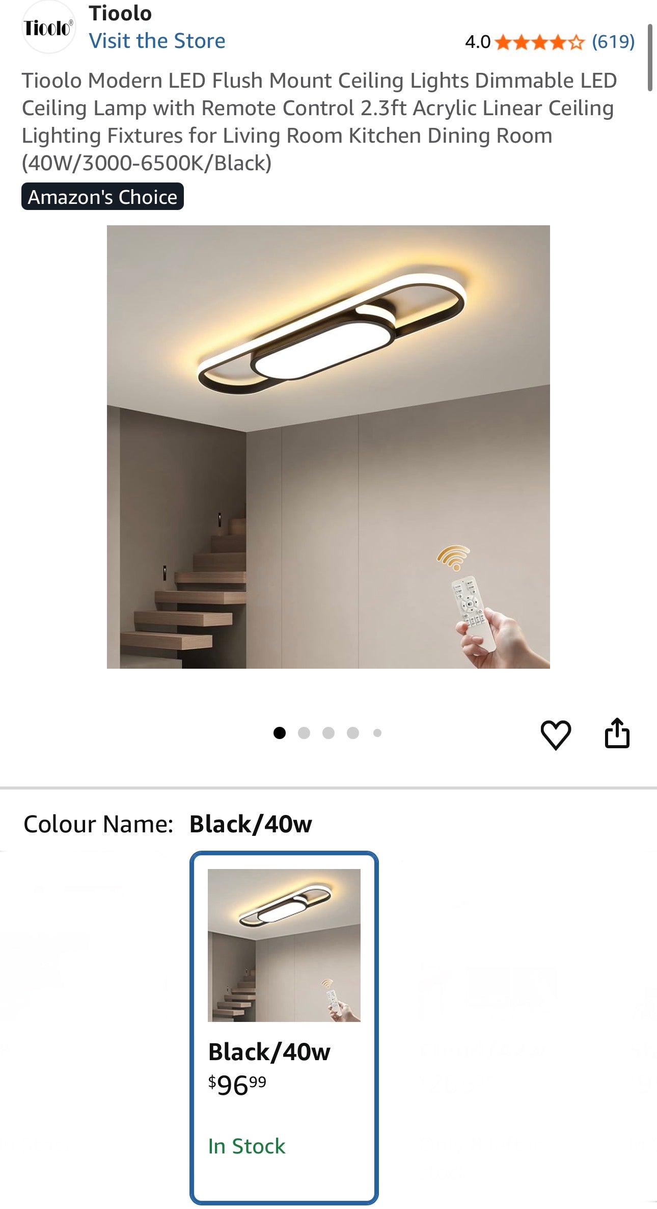 Tioolo Modern Dimmable LED Ceiling Light