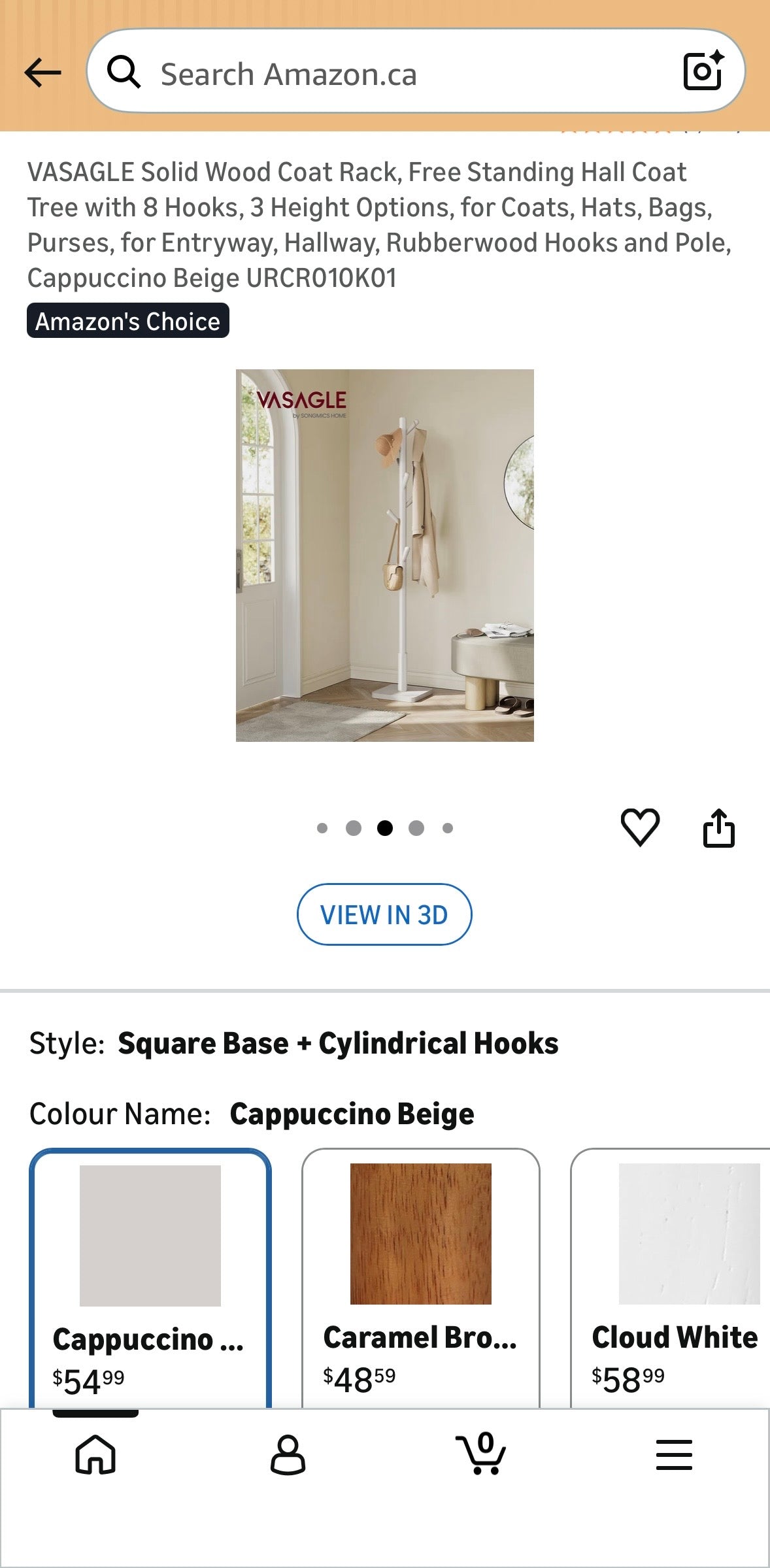 VASAGLE Adjustable Coat Rack – Freestanding Wooden Coat Tree