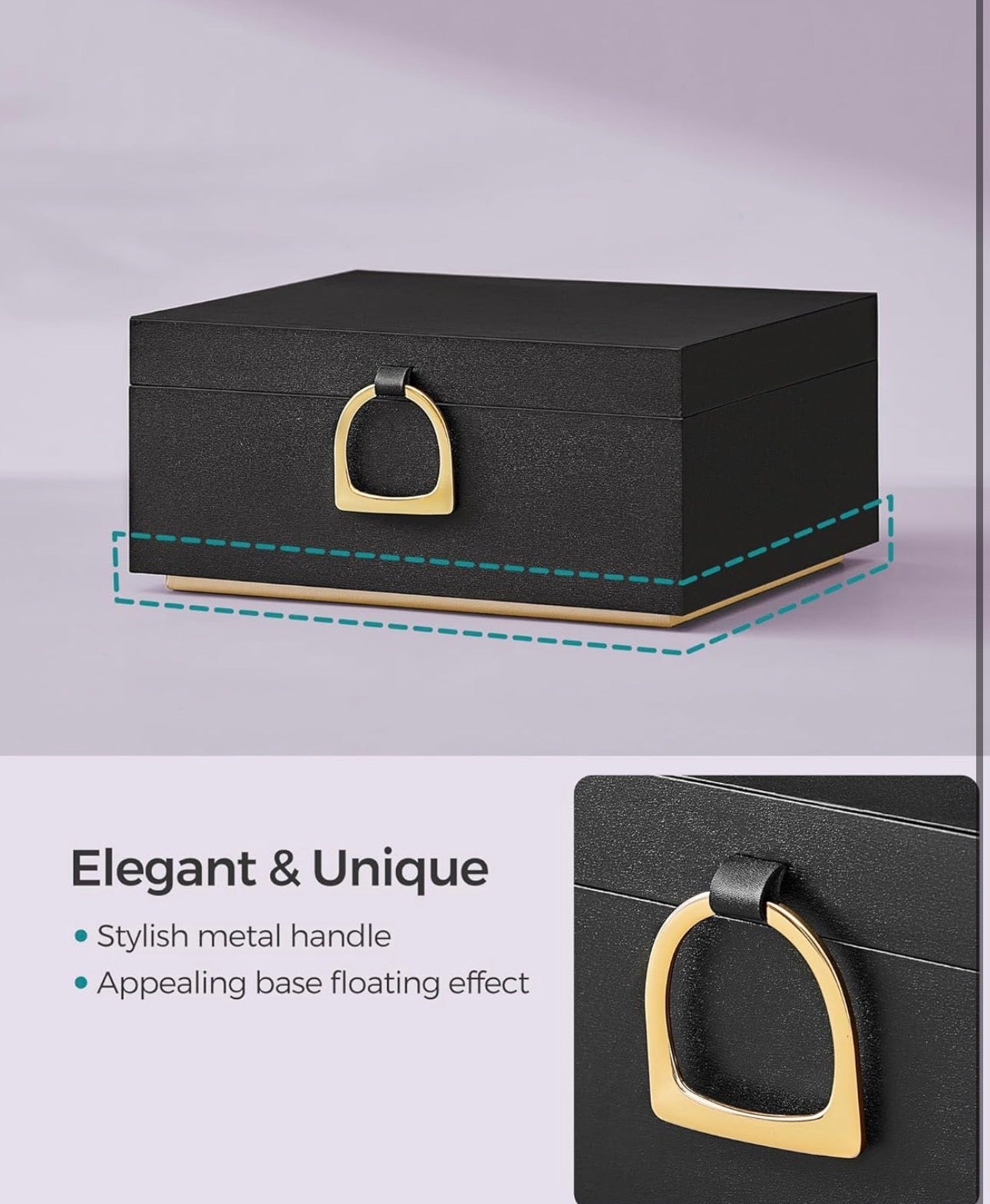 SONGMICS Elegant Forest Green Jewelry Box