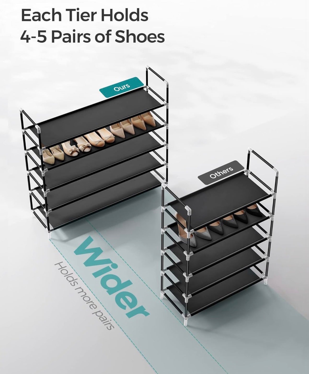 SONGMICS 5-Tier Shoe Rack Organizer