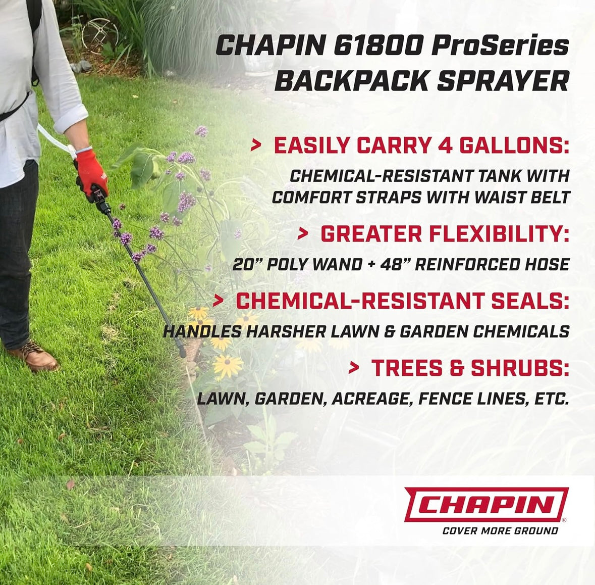 NEW – Chapin 4-Gallon Professional Backpack Sprayer – Adjustable Nozzle & Padded Straps