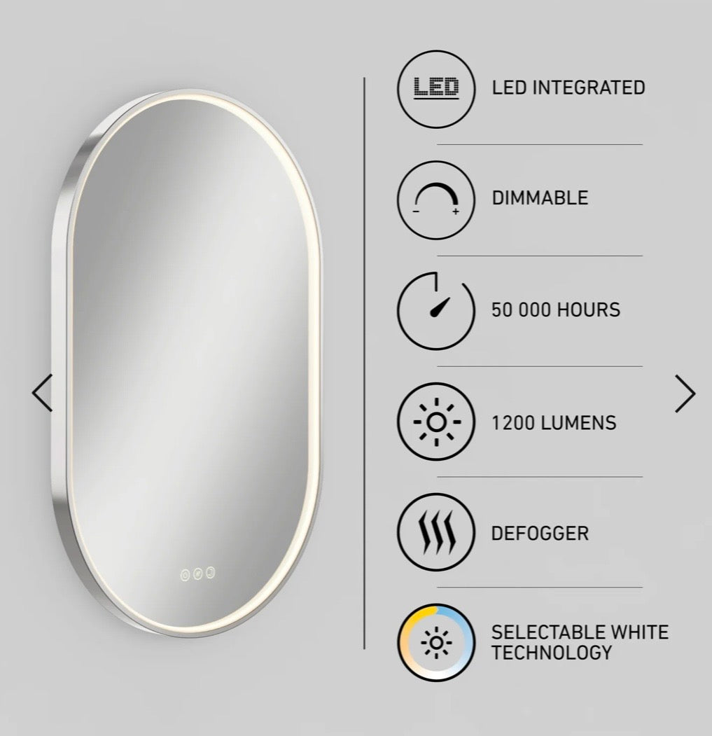 Modern LED Oval Bathroom Mirror