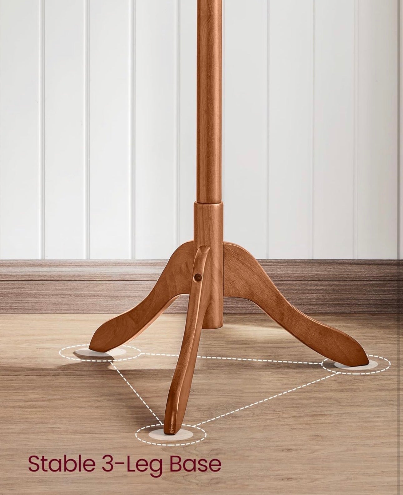 VASAGLE Solid Wood Standing Coat Rack