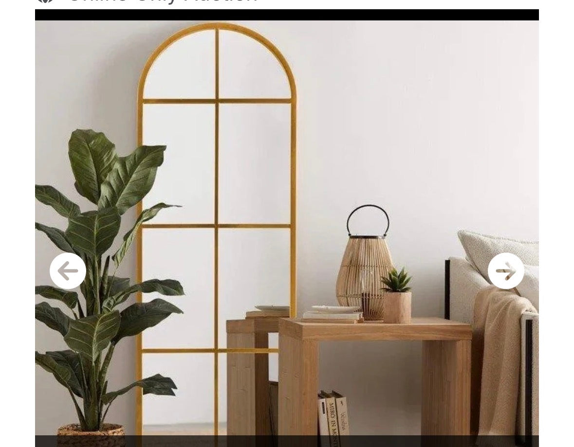 Arched Full-Length Metal Framed Mirror