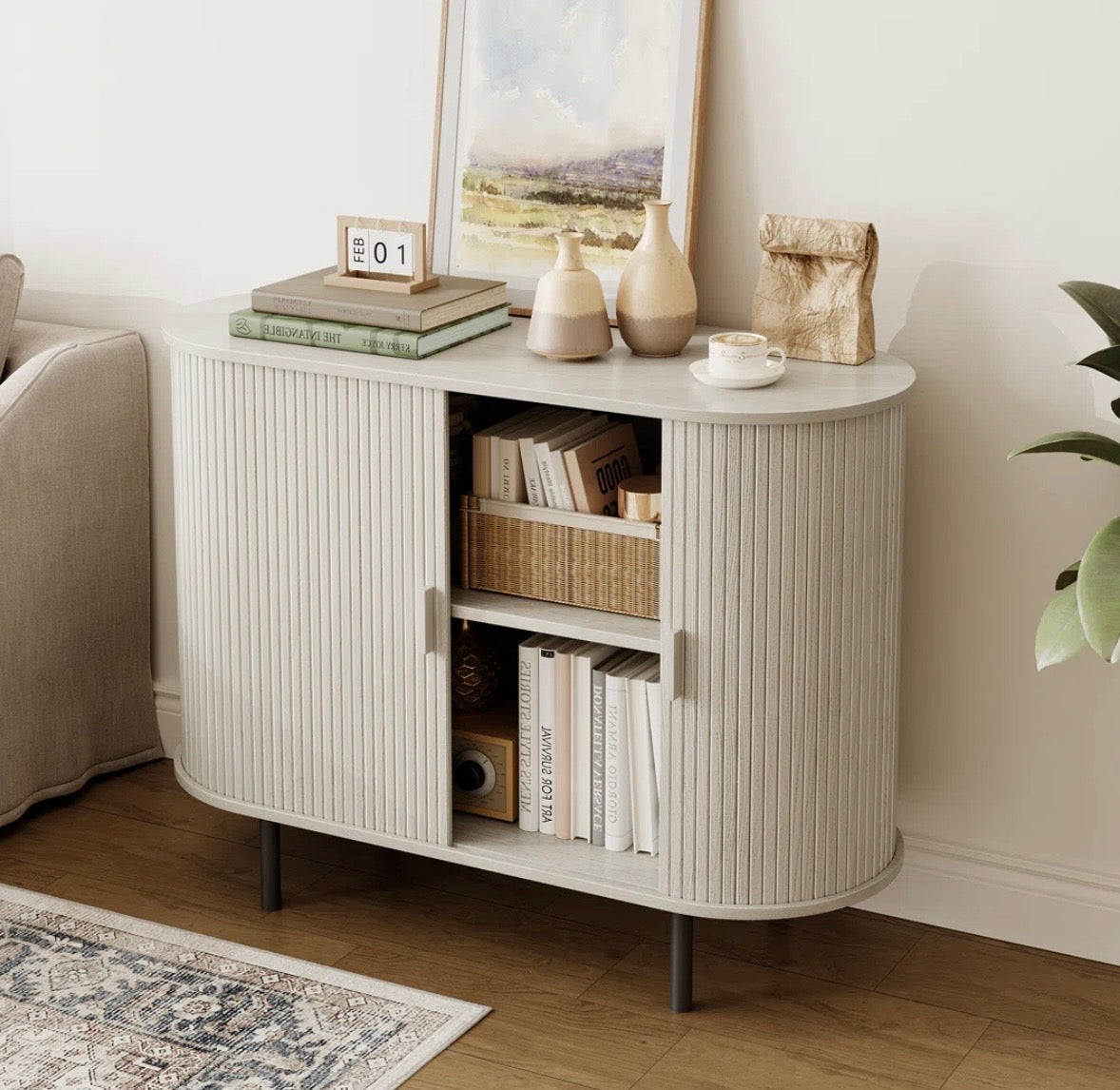 Modern Sliding Door Sideboard Cabinet
