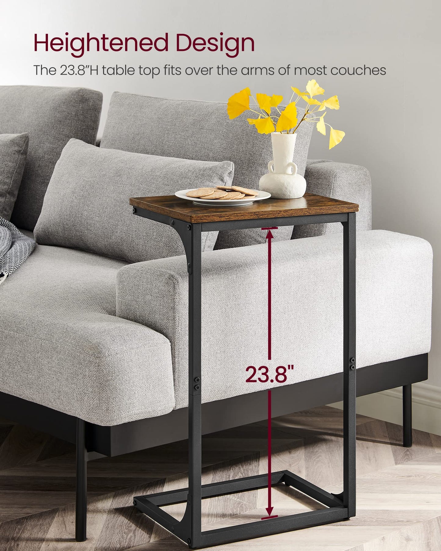 VASAGLE C-Shaped Side Table
