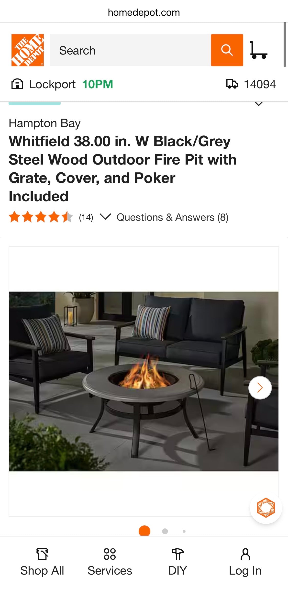Whitfield 38” Wood Burning Fire Pit – Ceramic Tile Top Outdoor Table