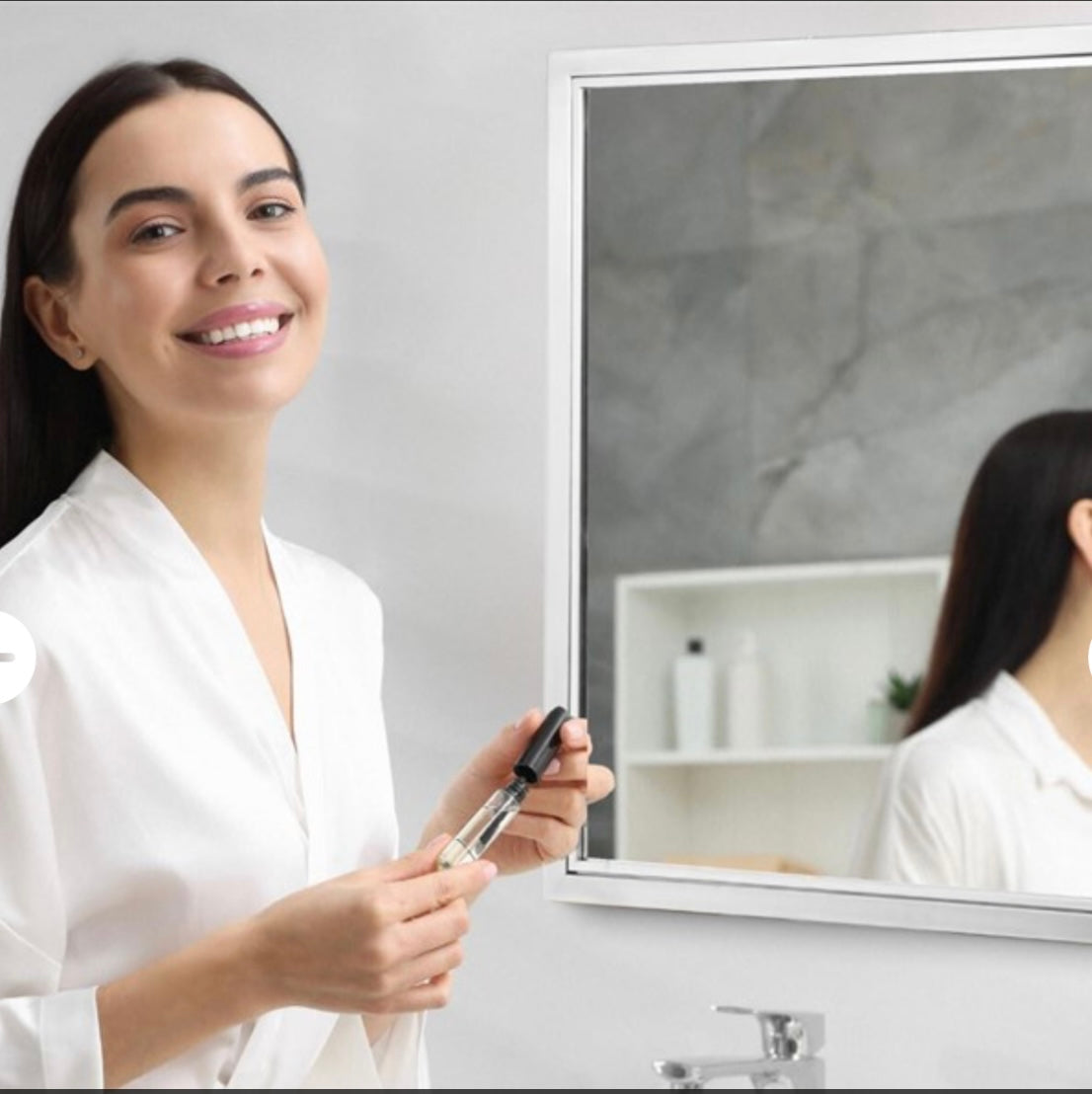 NEW – Head West Brushed Nickel Bathroom Mirror – 24” x 30”