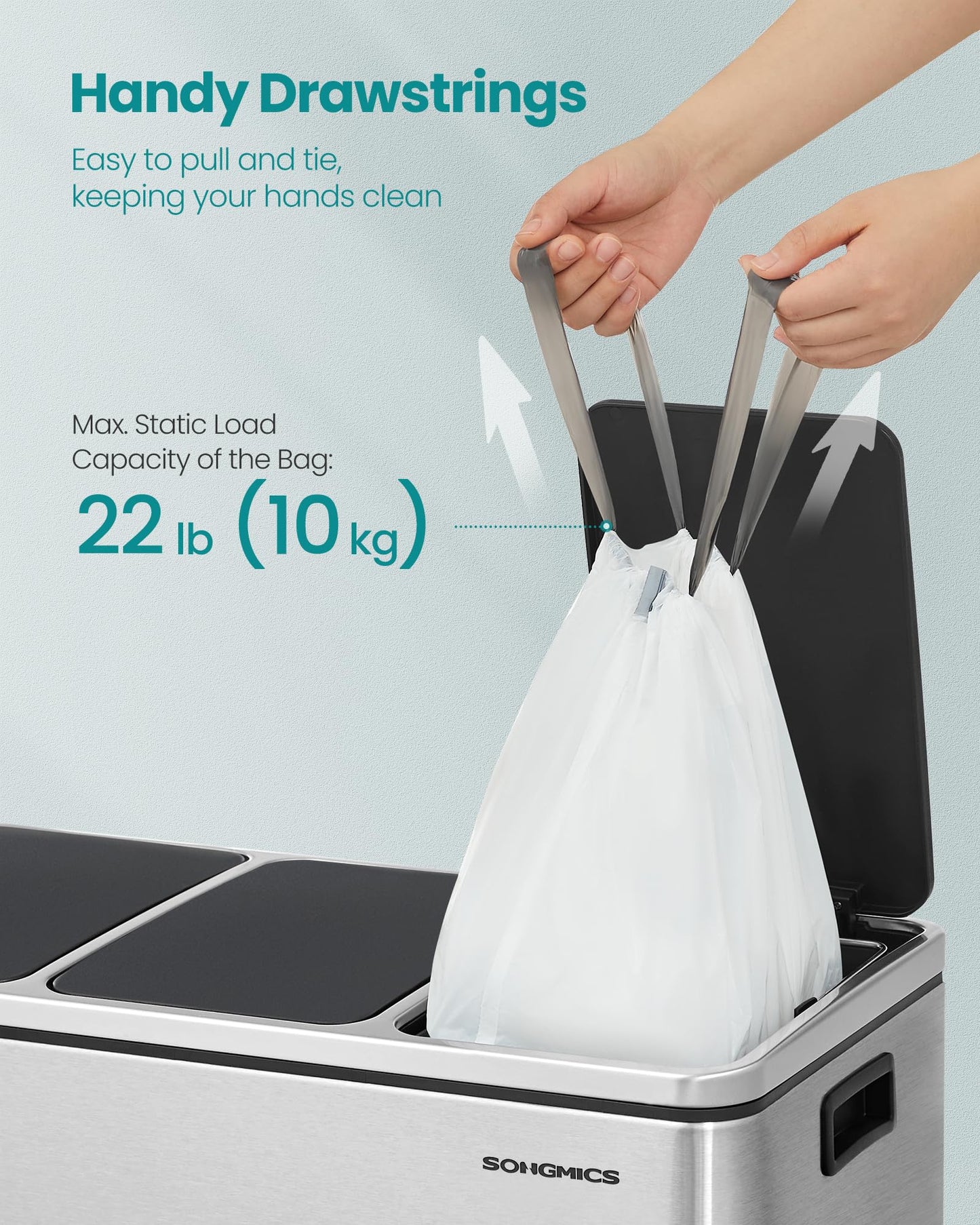 SONGMICS Heavy-Duty Drawstring Trash Bags