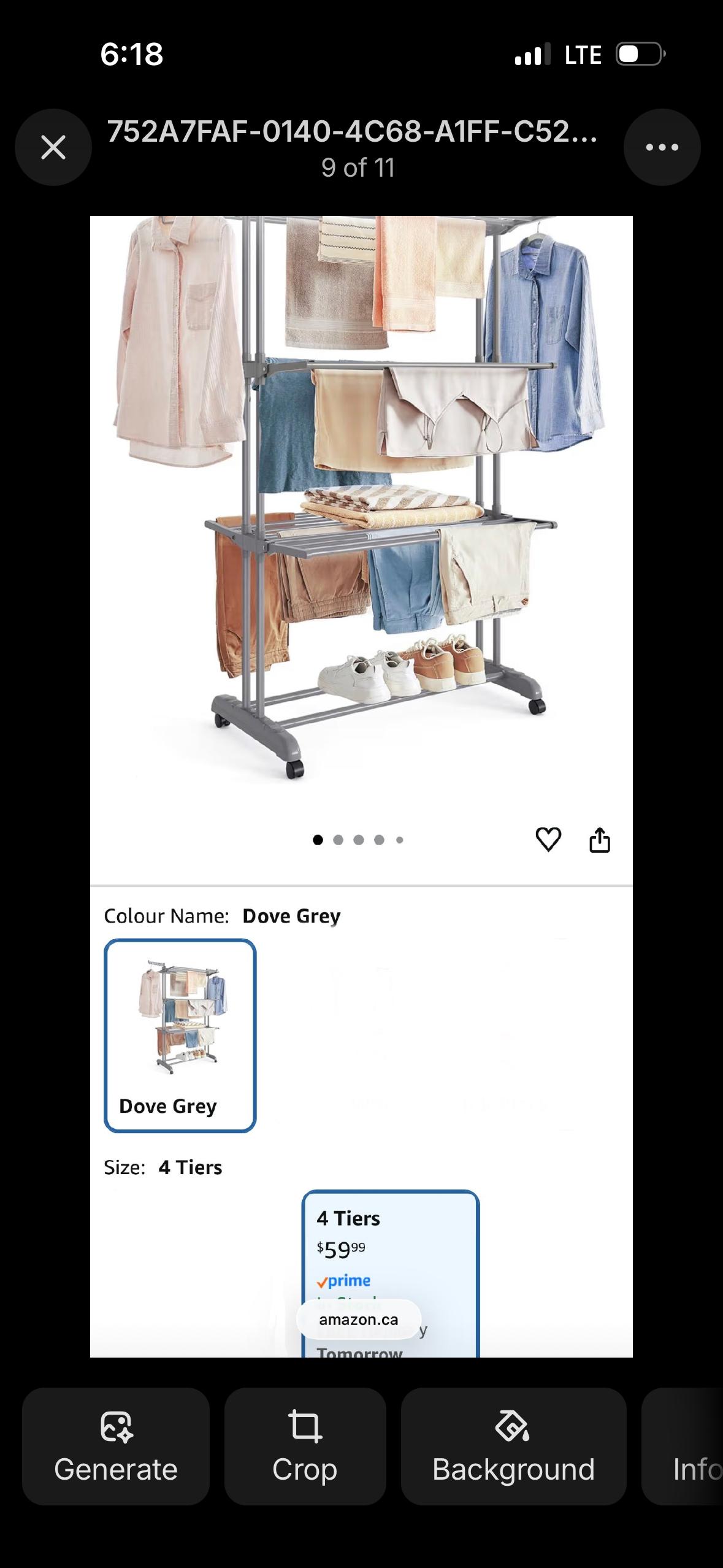 SONGMICS 3-Tier Clothes Drying Rack with Wheels – Dove Grey