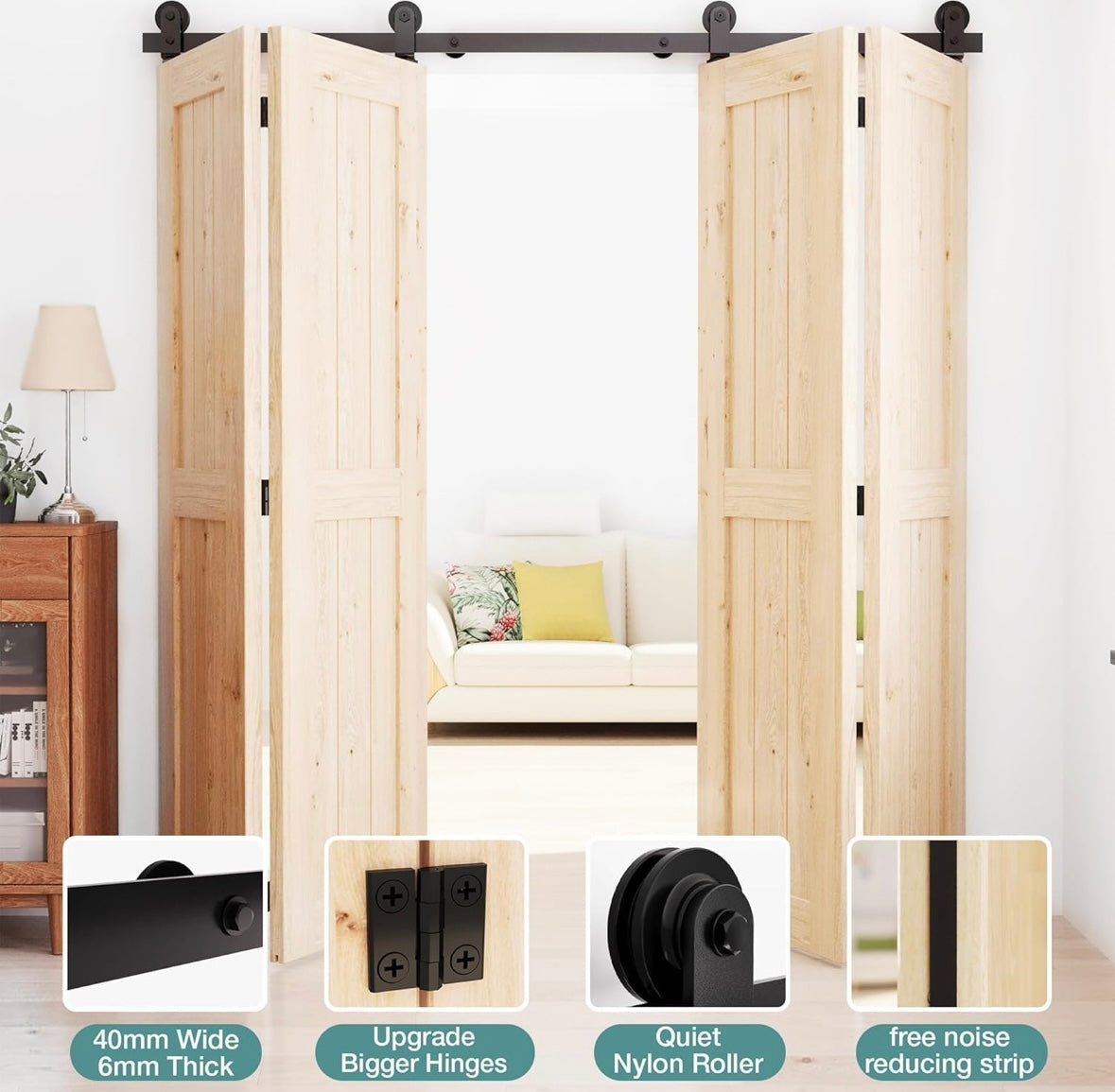 WINSOON Heavy-Duty Bifold Barn Door Hardware Kit – 40% Off Amazon Price