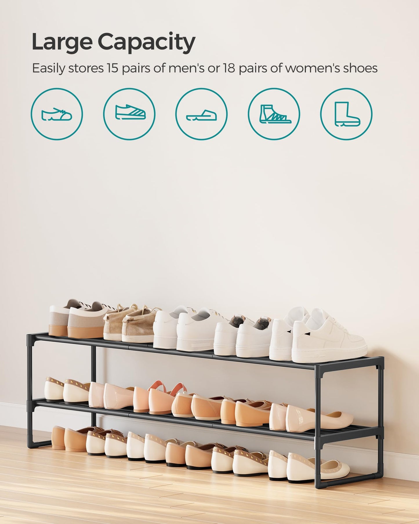 2-Tier Stackable Shoe Rack