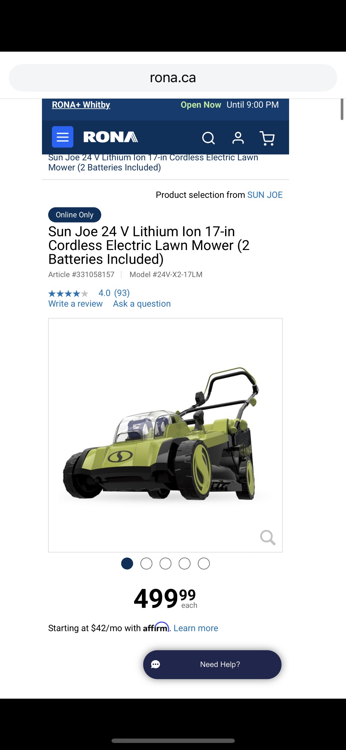 NEW – Sun Joe 48V Cordless Lawn Mower (24V iON+ Series)