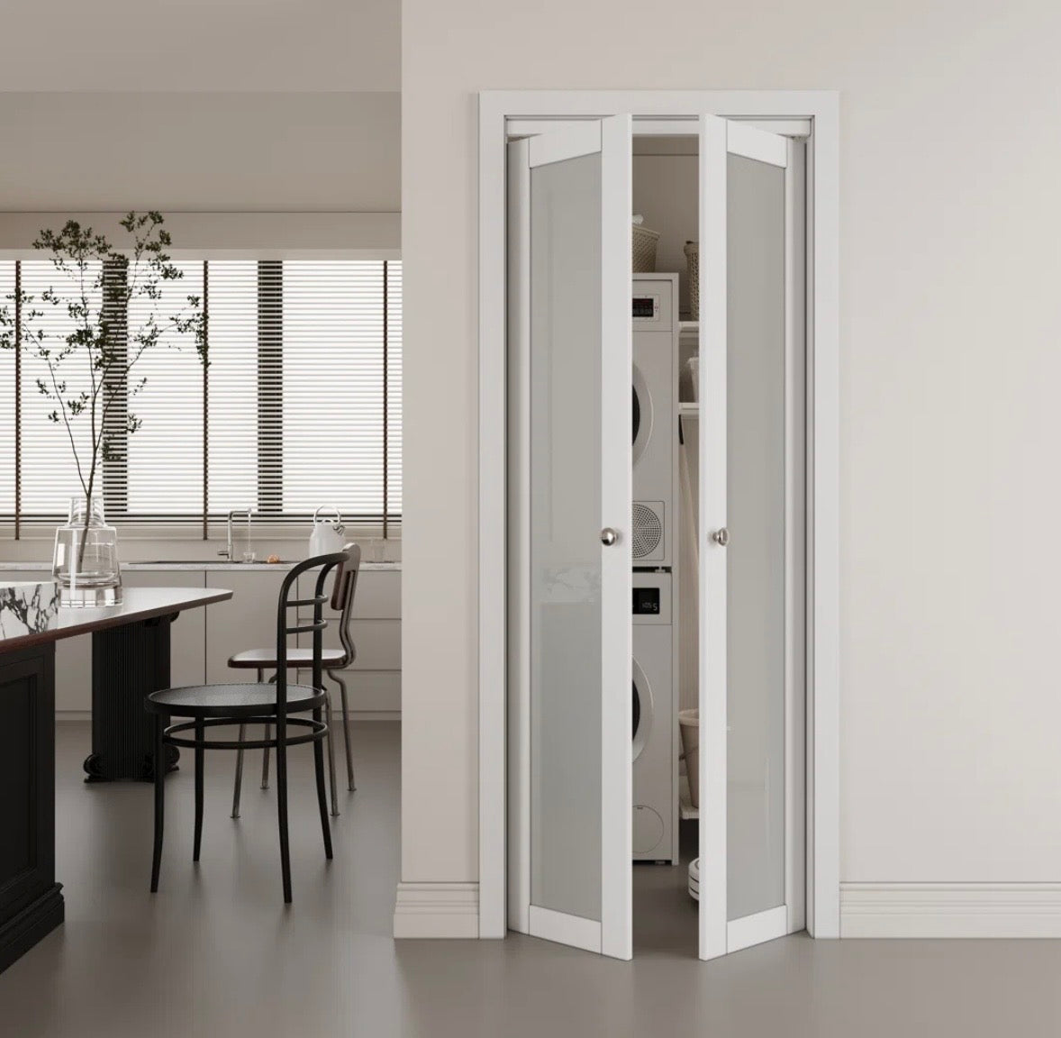 1-Lite Frosted Glass Pivot Door