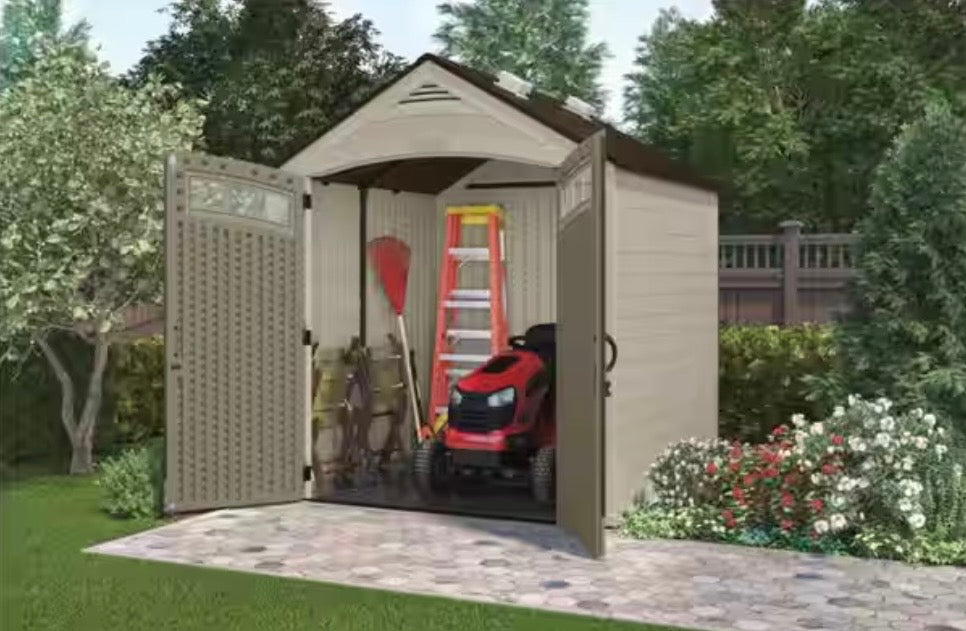 Suncast Vista® 7 ft. × 7 ft. Outdoor Resin Storage Shed