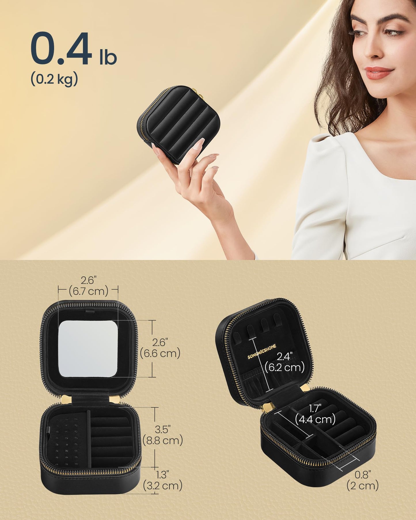 SONGMICS HOME Travel Jewelry Box