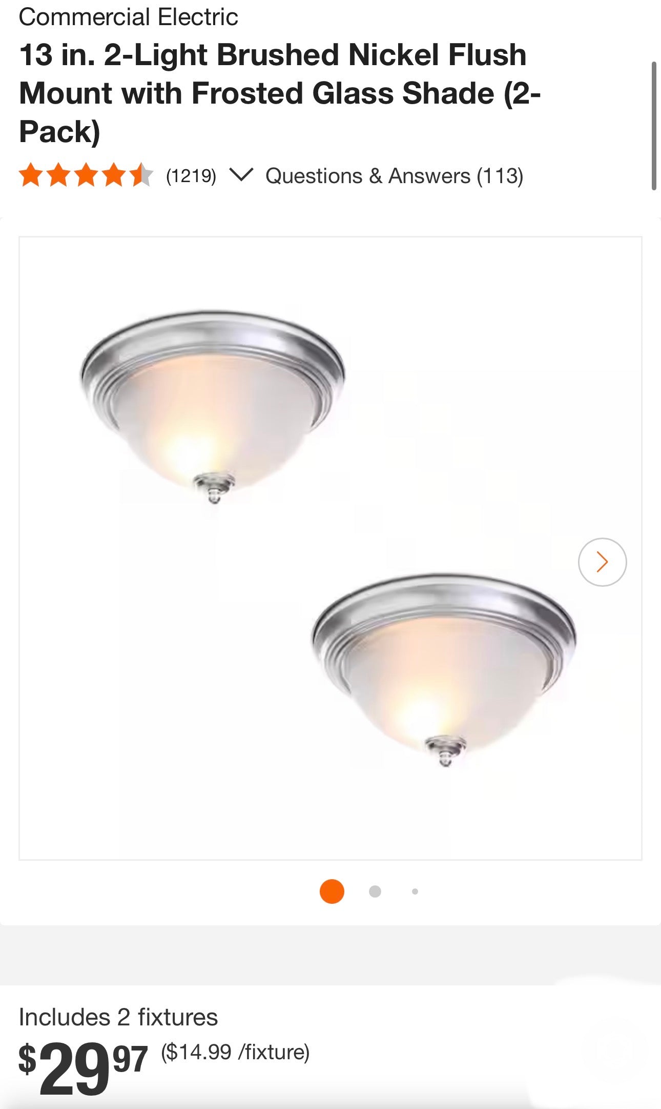Commercial Electric 13” Flush Mount Twin Pack