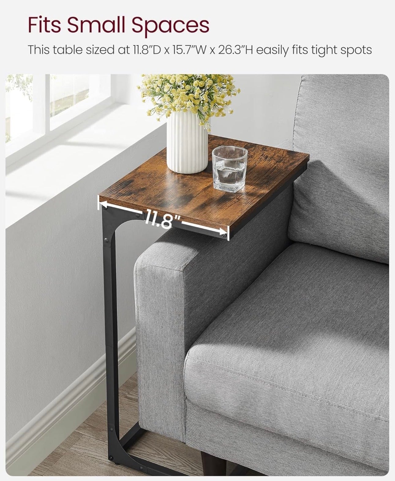 VASAGLE C-Shaped Side Table