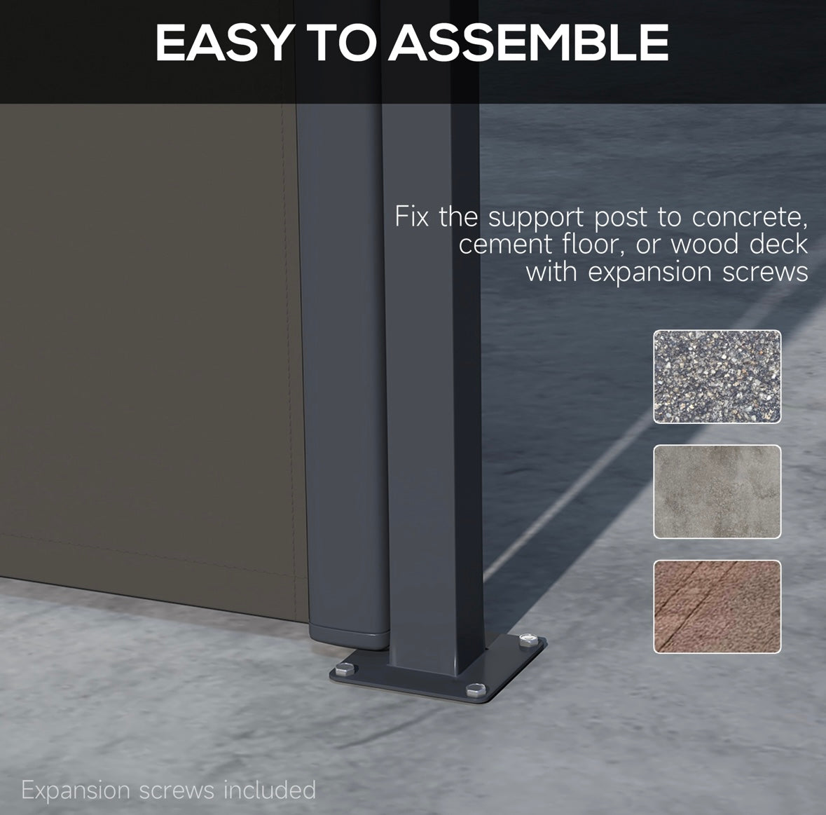 Outsunny Retractable Side Awning — UV30+ Privacy Screen & Wind Barrier (Beige Model)