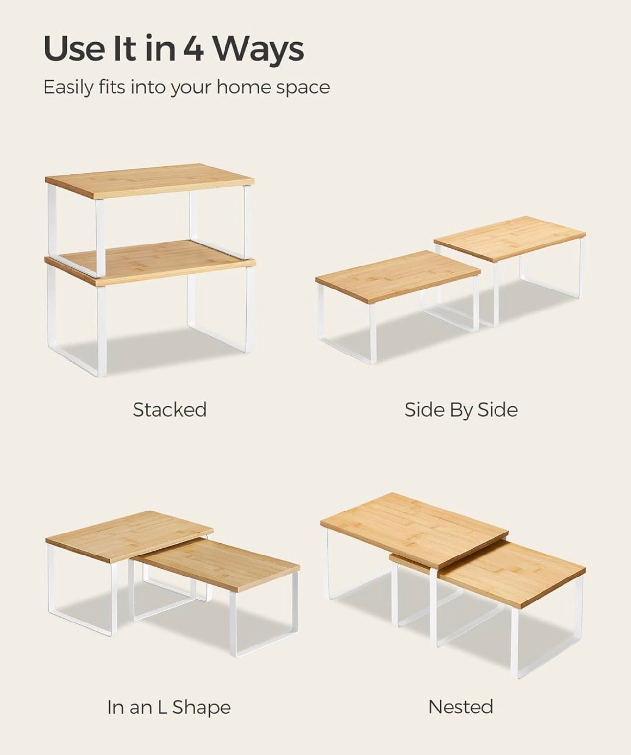 Expandable Kitchen Counter Shelf Organizer