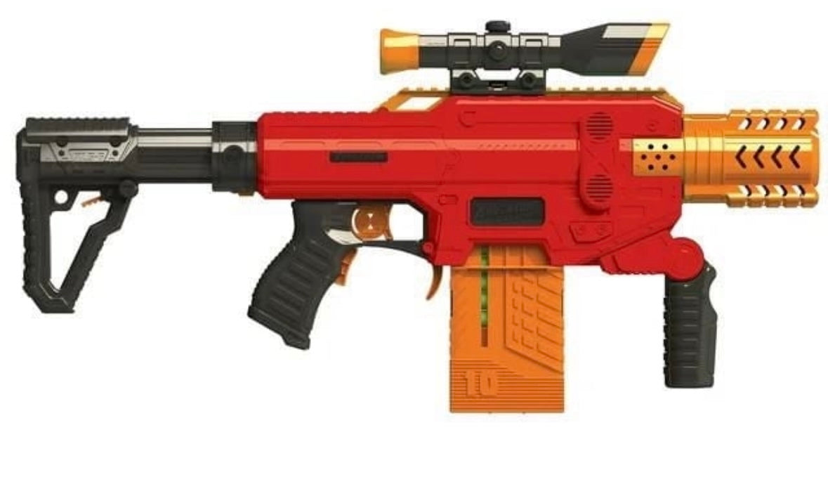 Adventure Force Spectrum Motorized Clip-Fed Blaster – Semi-Auto Rapid Fire | 10-Dart Clip + Scope Included