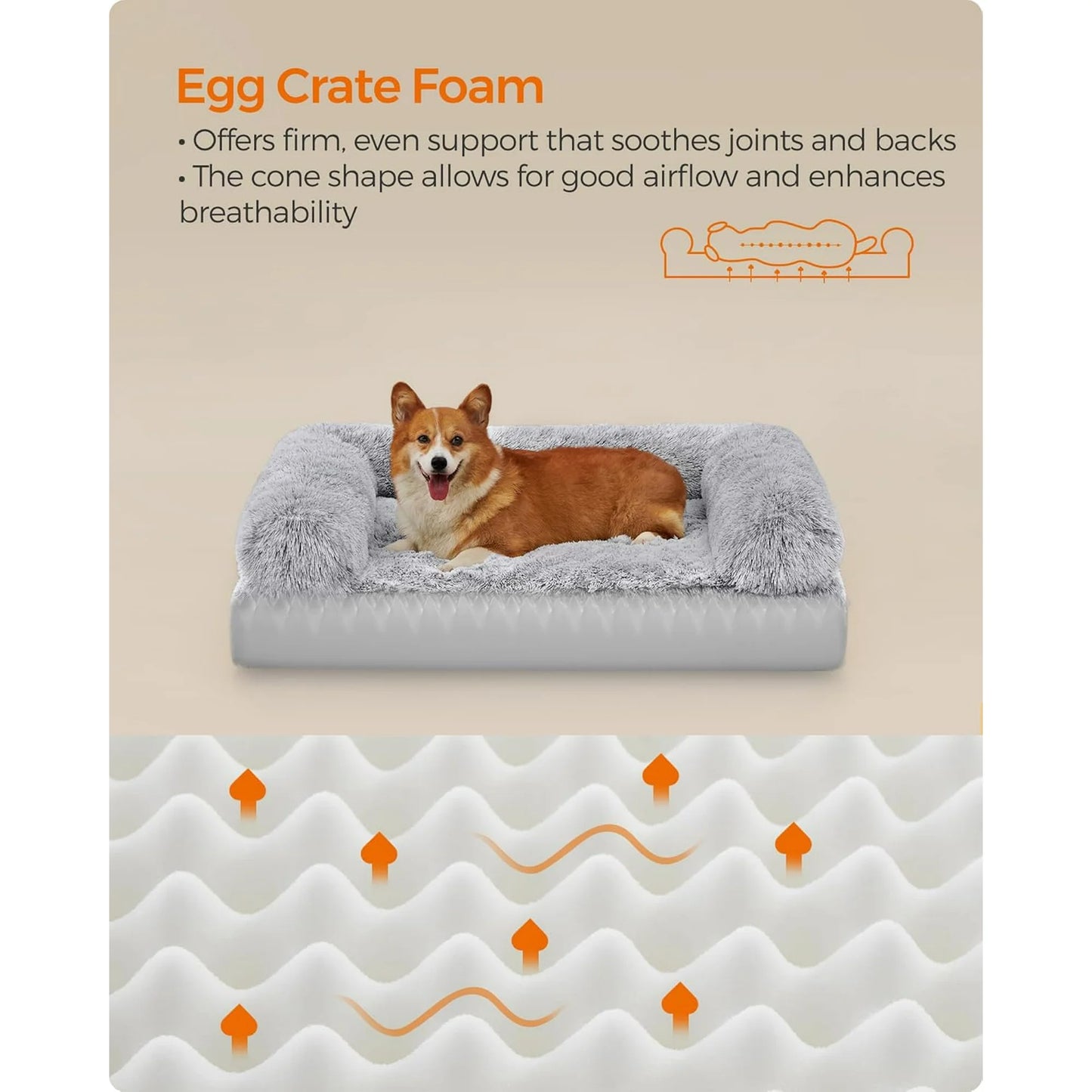 Calming Plush Dog Bed – Small/Medium Dogs
