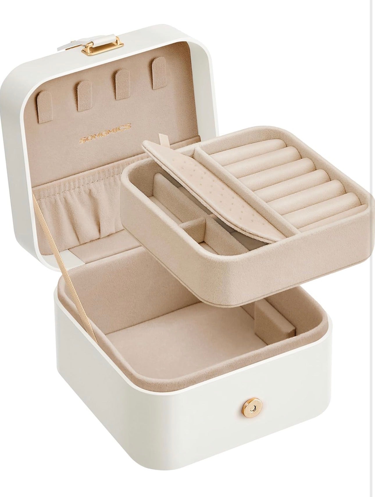 SONGMICS Compact Travel Jewelry Box
