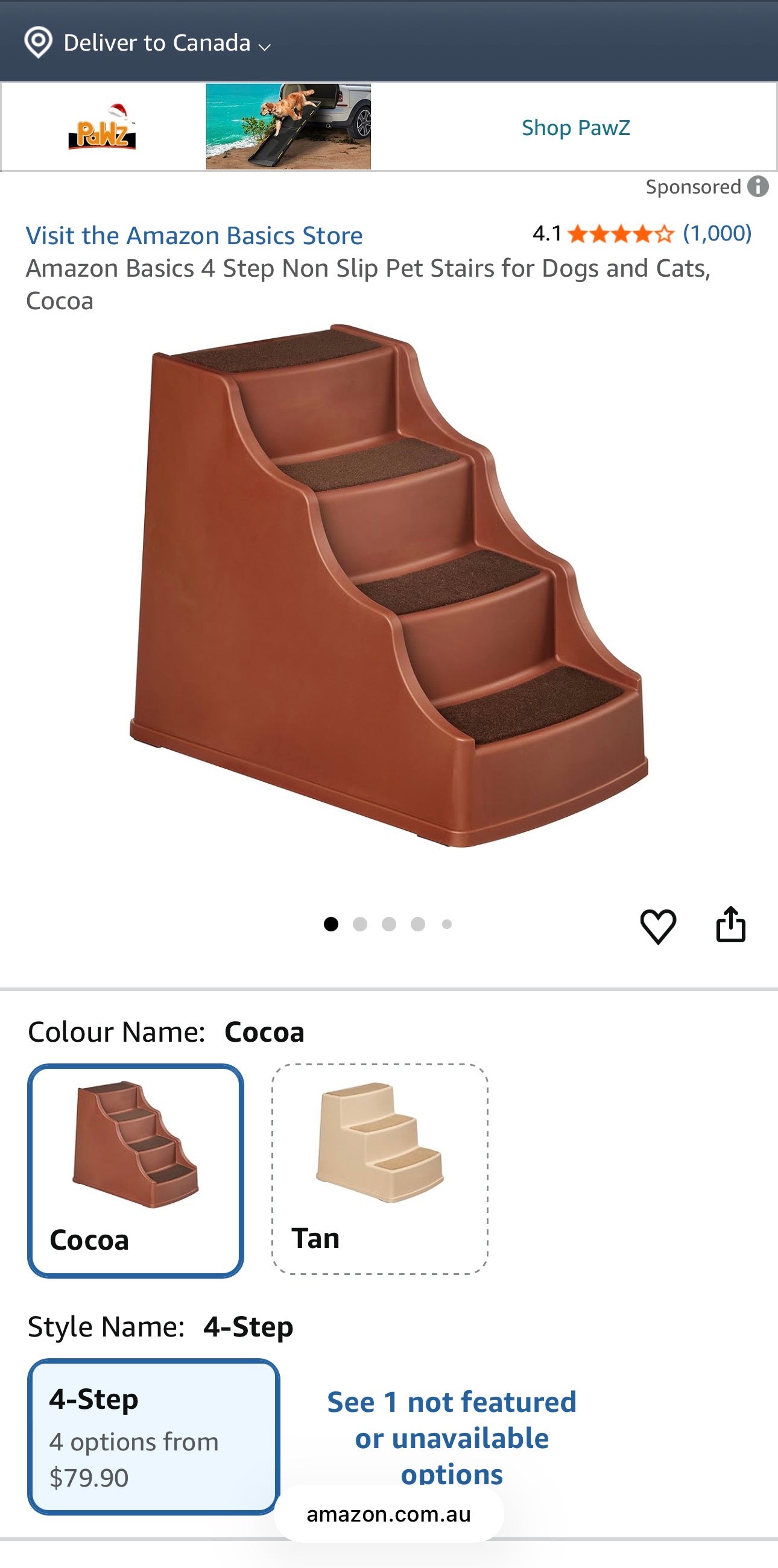 Amazon Basics 4-Step Pet Stairs