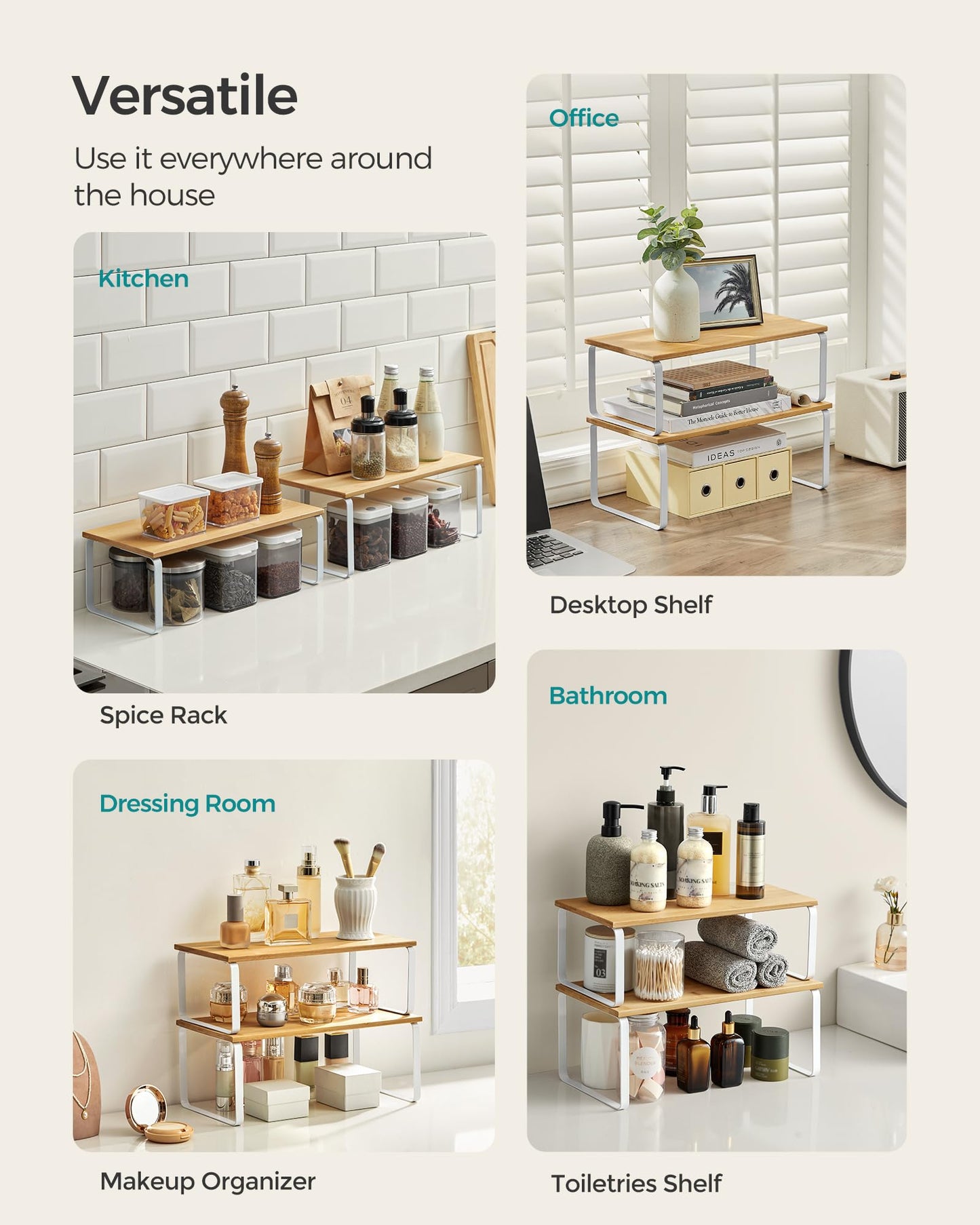 Expandable Kitchen Counter Shelf Organizer