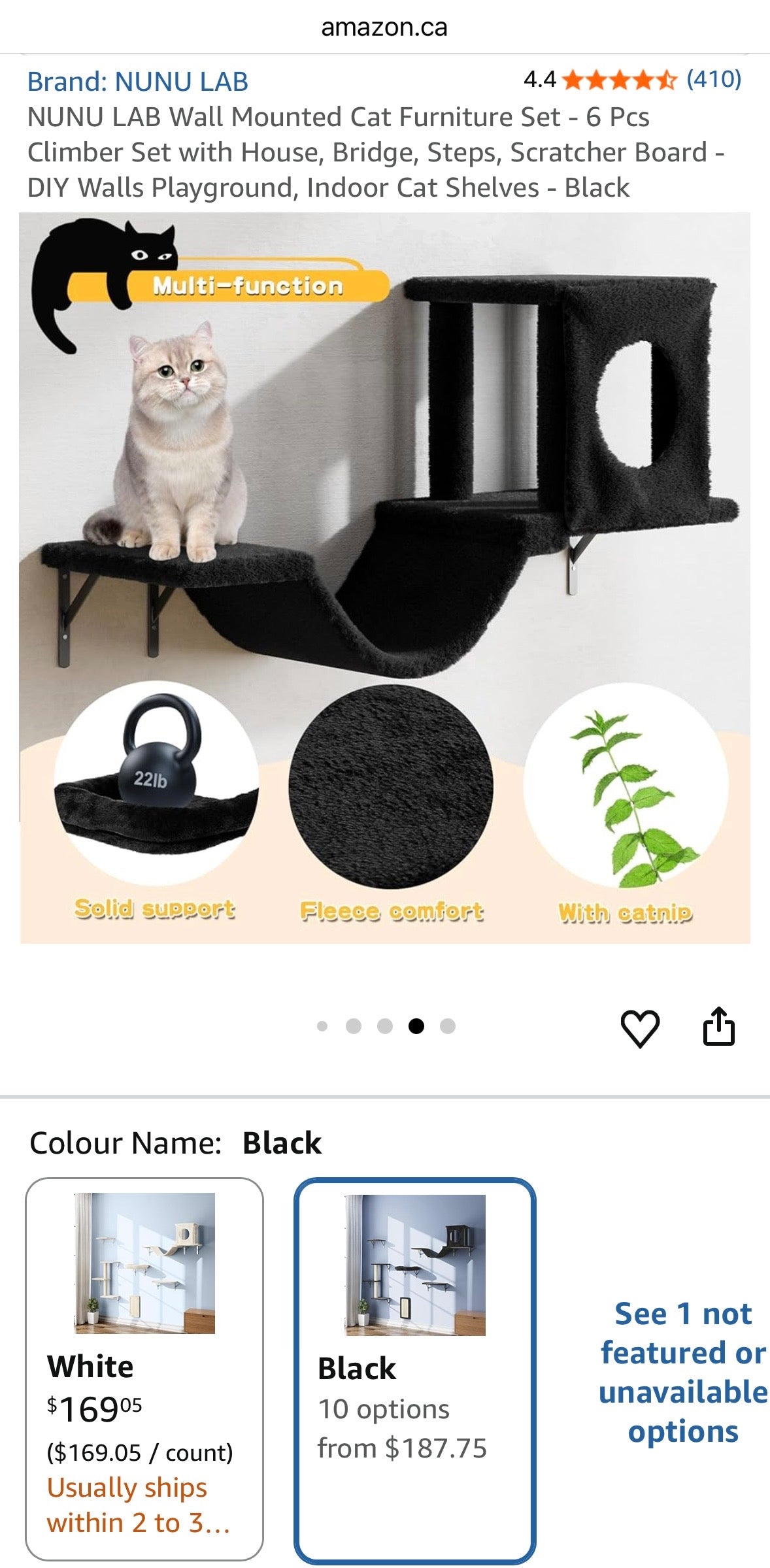 6-Piece Wall-Mounted Cat Furniture Set