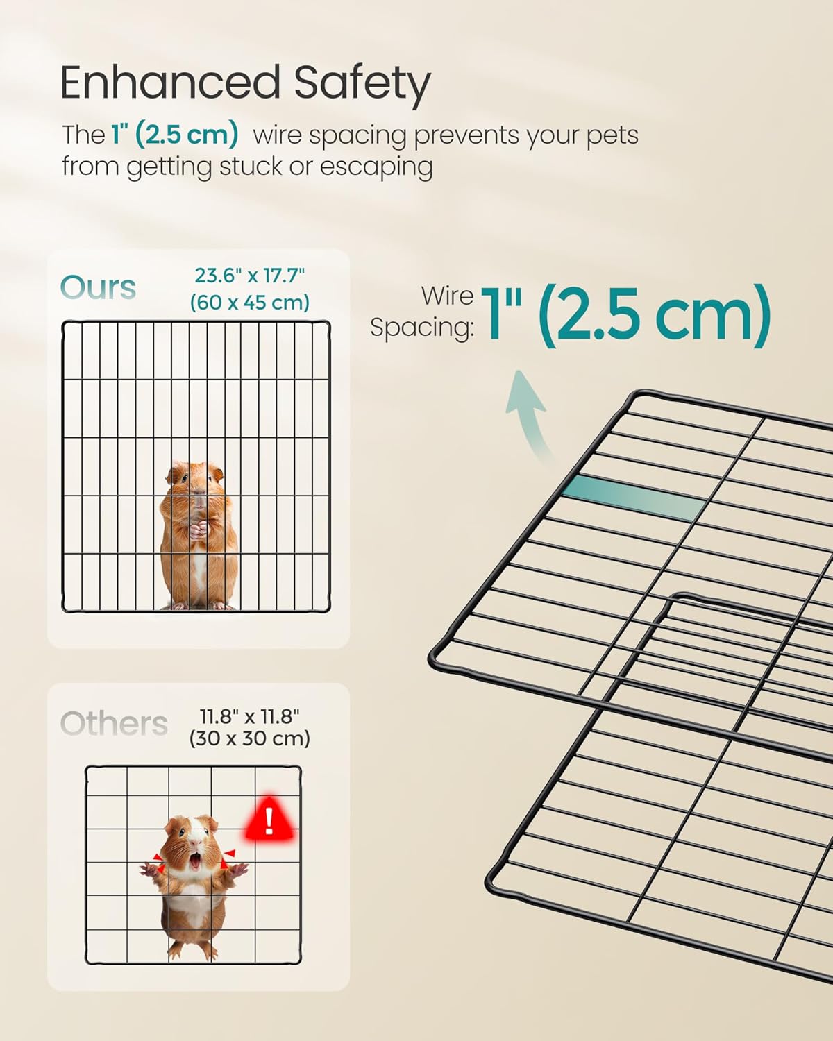 SONGMICS Small Animal Playpen with Floor Mat