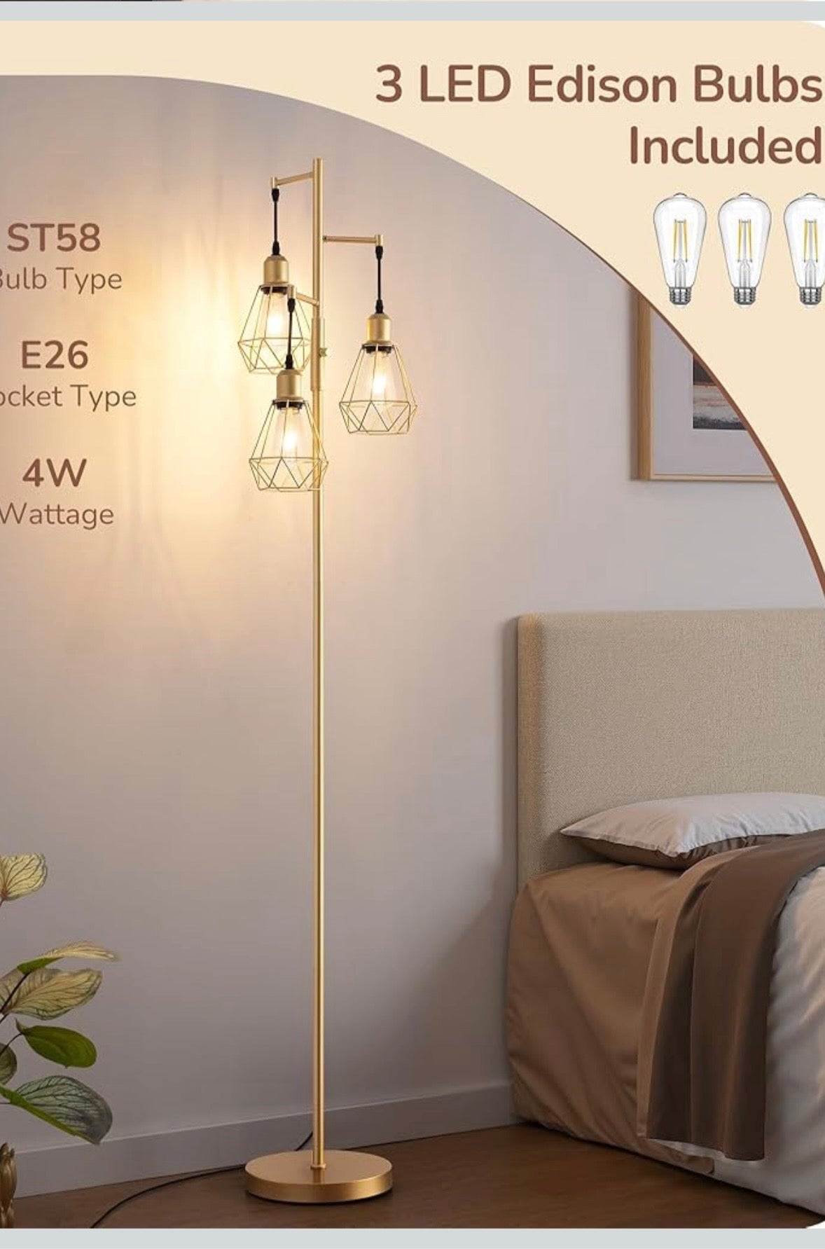 EDISHINE Farmhouse Floor Lamp