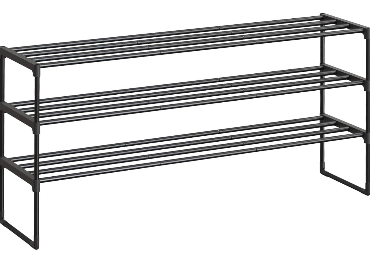 SONGMICS 3-Tier Expandable Metal Shoe Rack