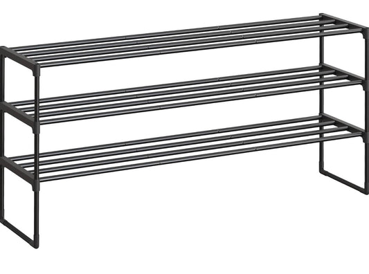 SONGMICS 3-Tier Expandable Metal Shoe Rack