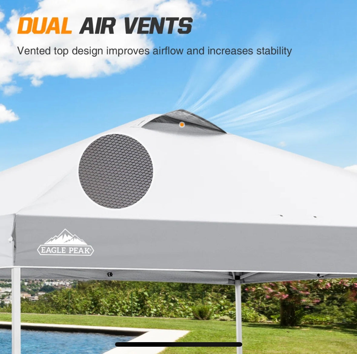 10×10 ft Pop-Up Canopy Tent with Wheeled Carry Bag & Sandbags – Heavy-Duty Steel Frame | UV & Water-Resistant