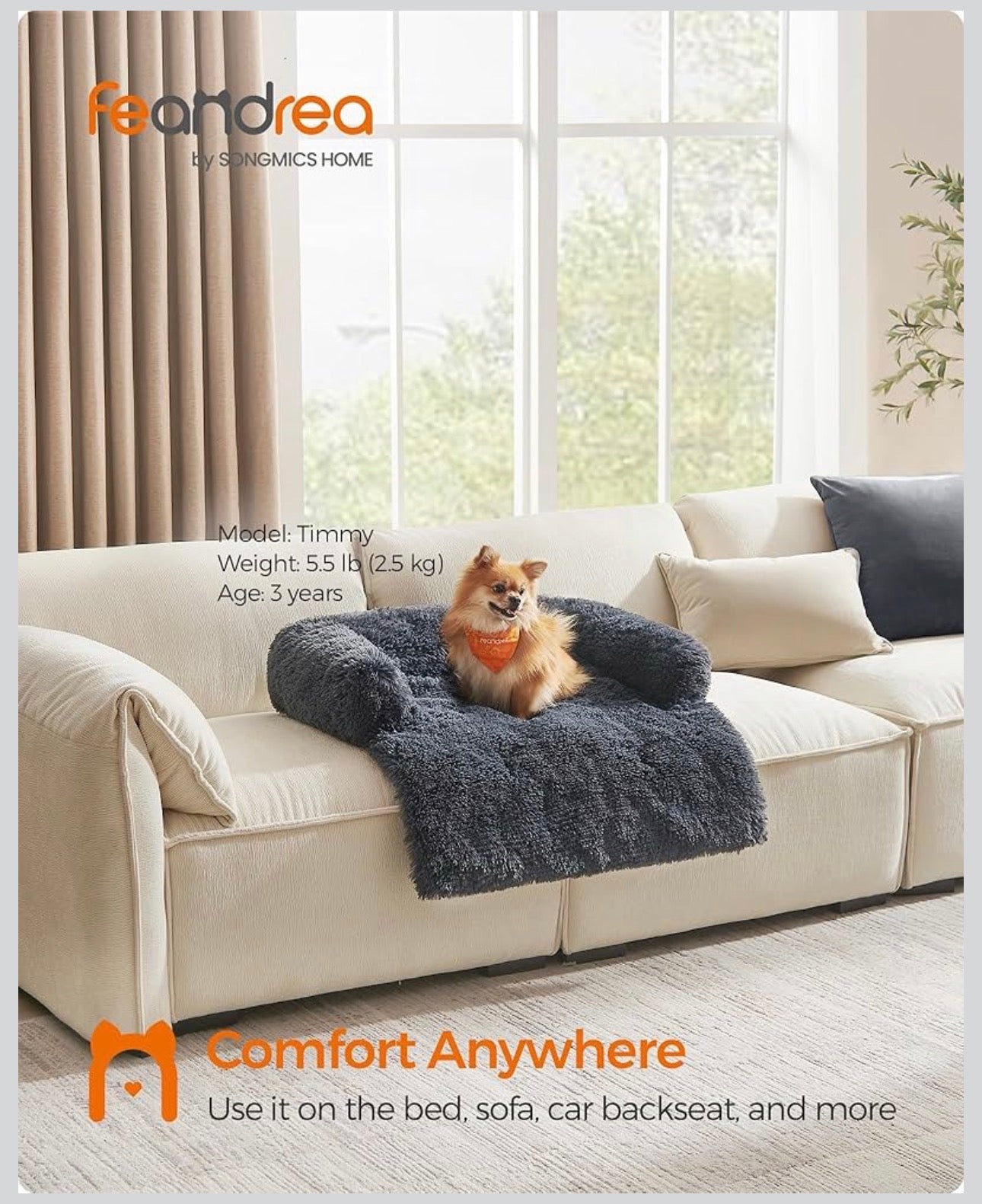 Feandrea Waterproof Dog Sofa Protector Bed