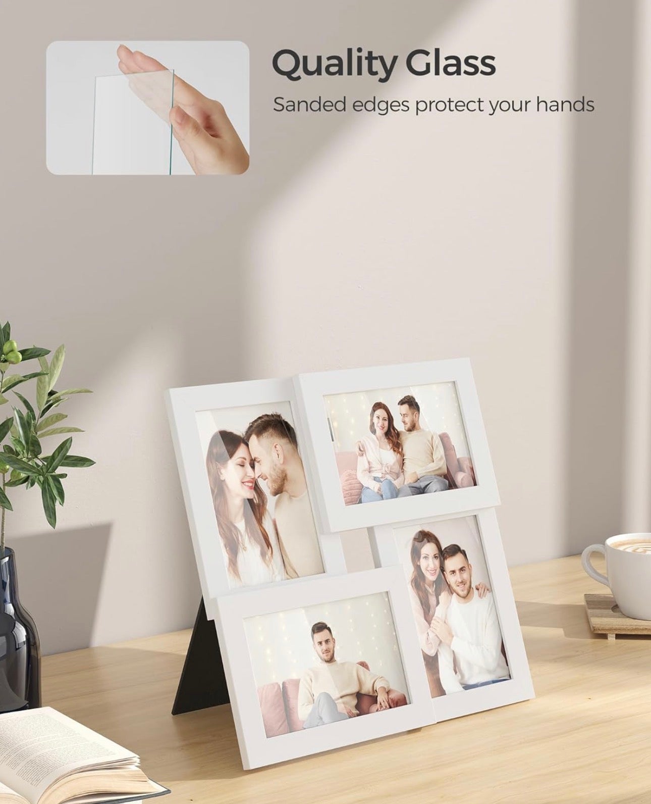 SONGMICS 4-Opening Collage Photo Frame – Cloud White
