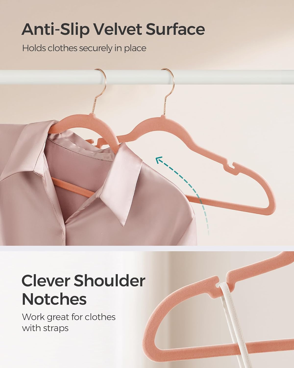 SONGMICS Velvet Slim Hangers – 50 Pack