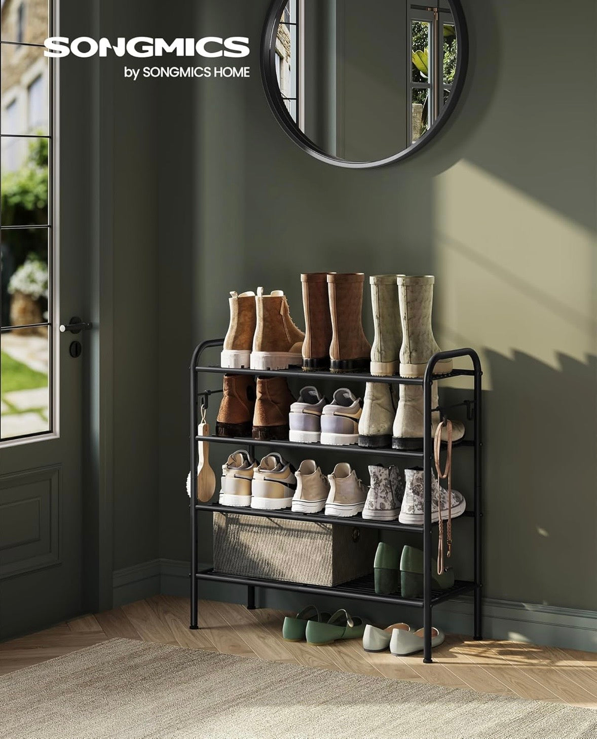 4-Tier Adjustable Metal Shoe Rack