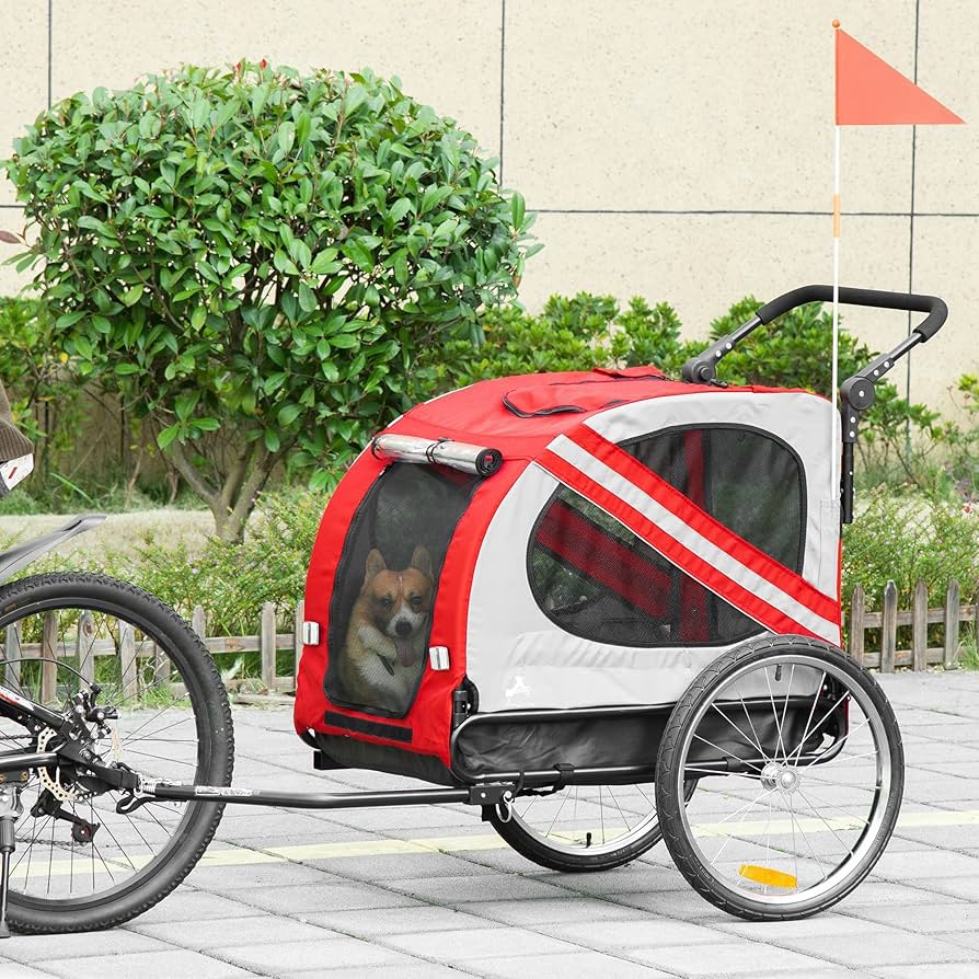 Aosom 2-in-1 Pet Bike Trailer & Stroller