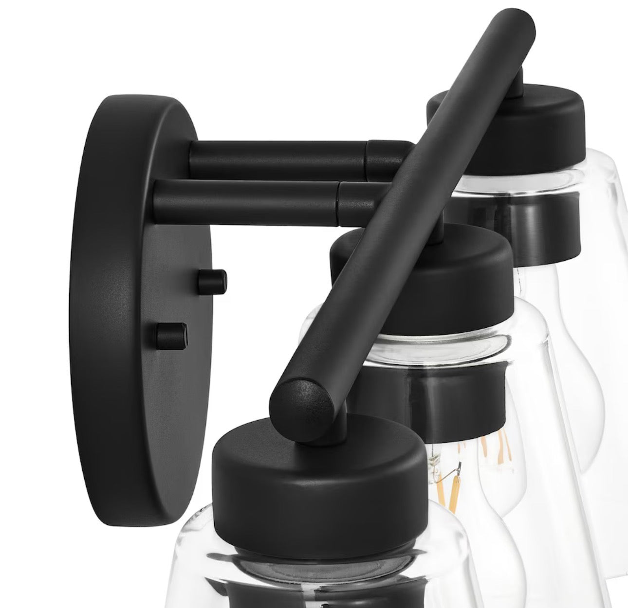Hampton Bay 3-Light Matte Black Vanity Light
