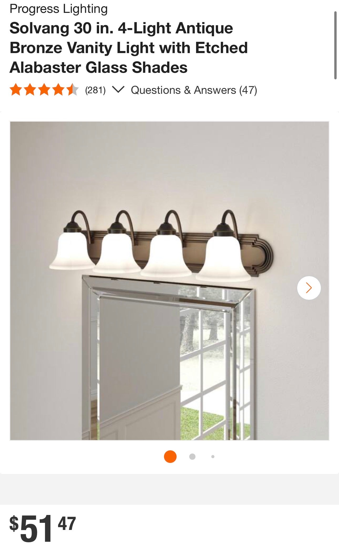 Progress Lighting 4-Light Antique Bronze Vanity Light