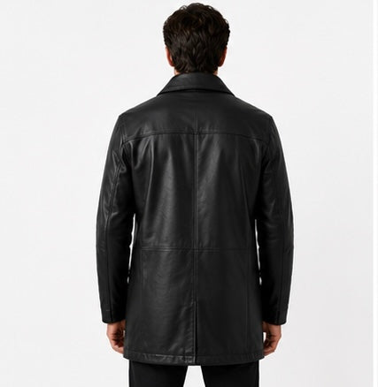 Men’s Classic Black Leather Coat