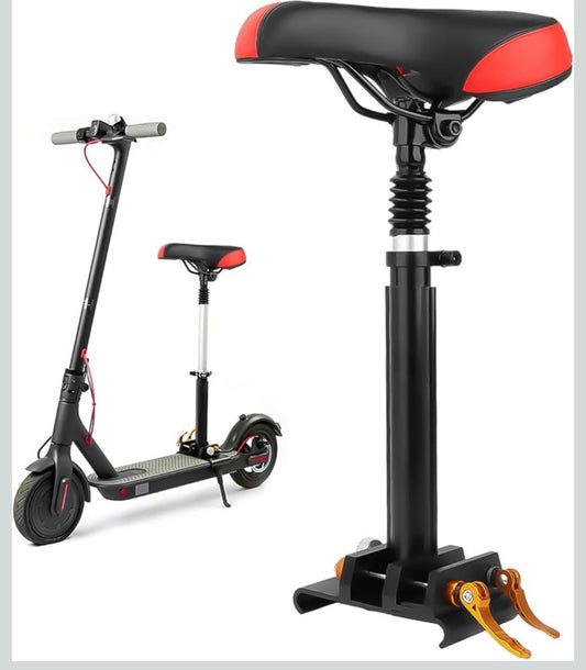 NAWESRVA Adjustable Electric Scooter Seat — Universal Foldable Design (Red/Black)