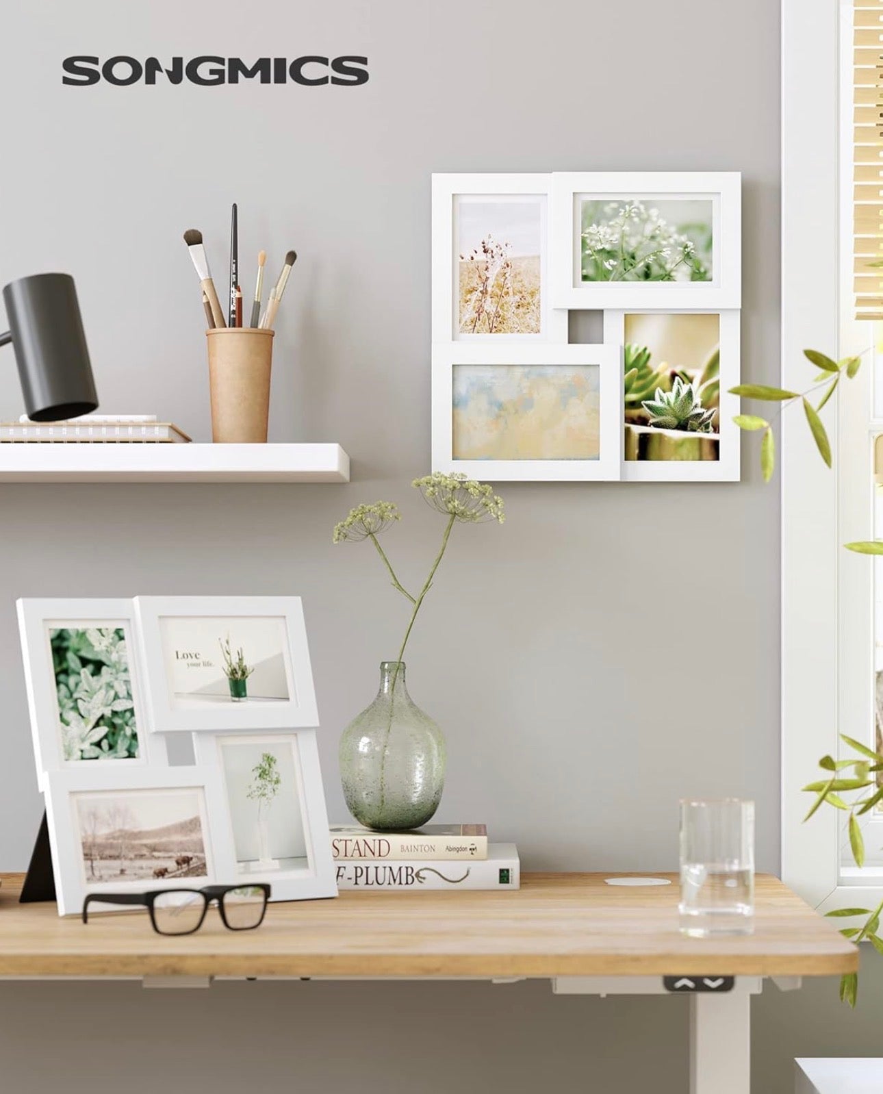 SONGMICS 4-Opening Collage Photo Frame – Cloud White
