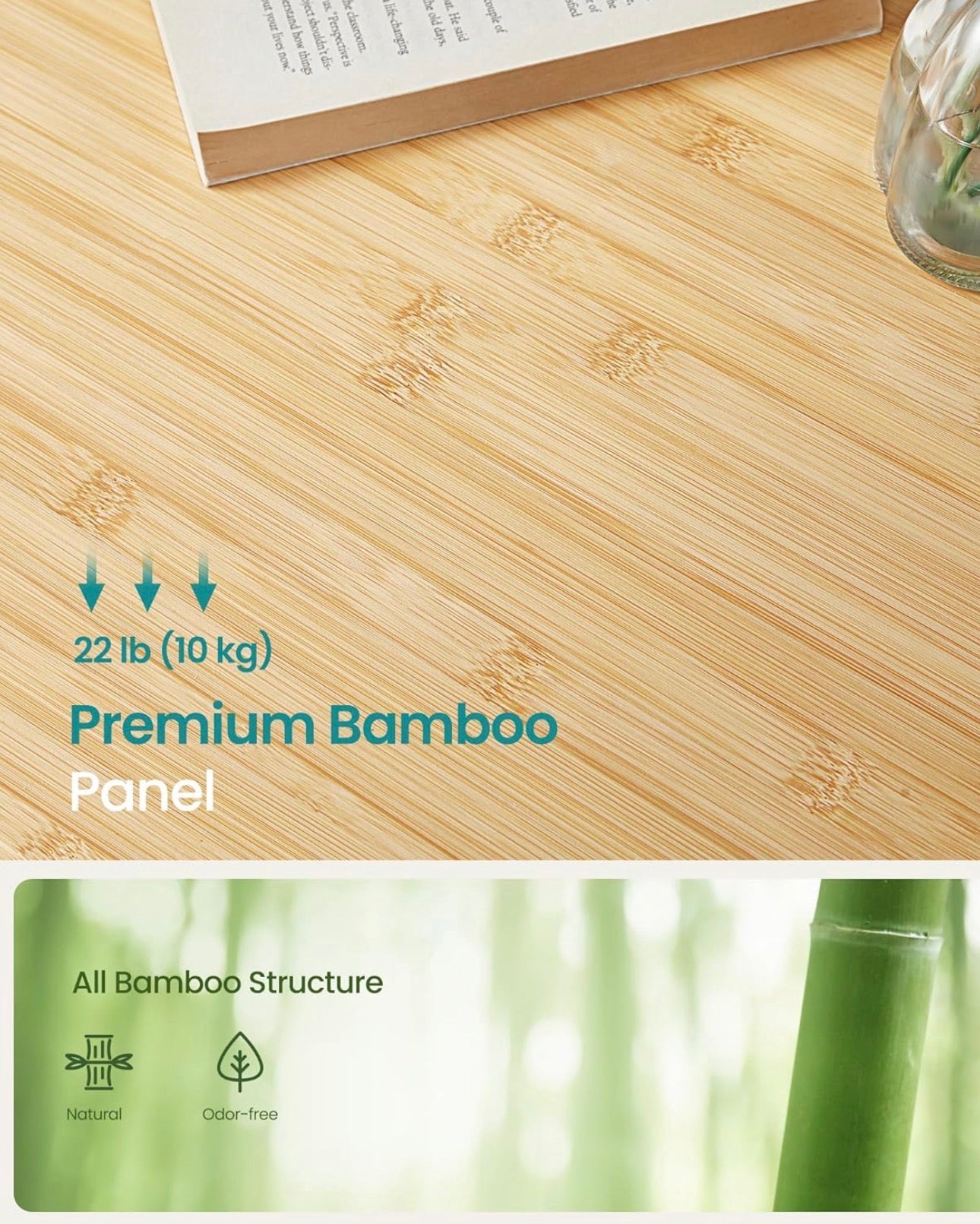 SONGMICS Adjustable Bamboo Laptop Bed Tray