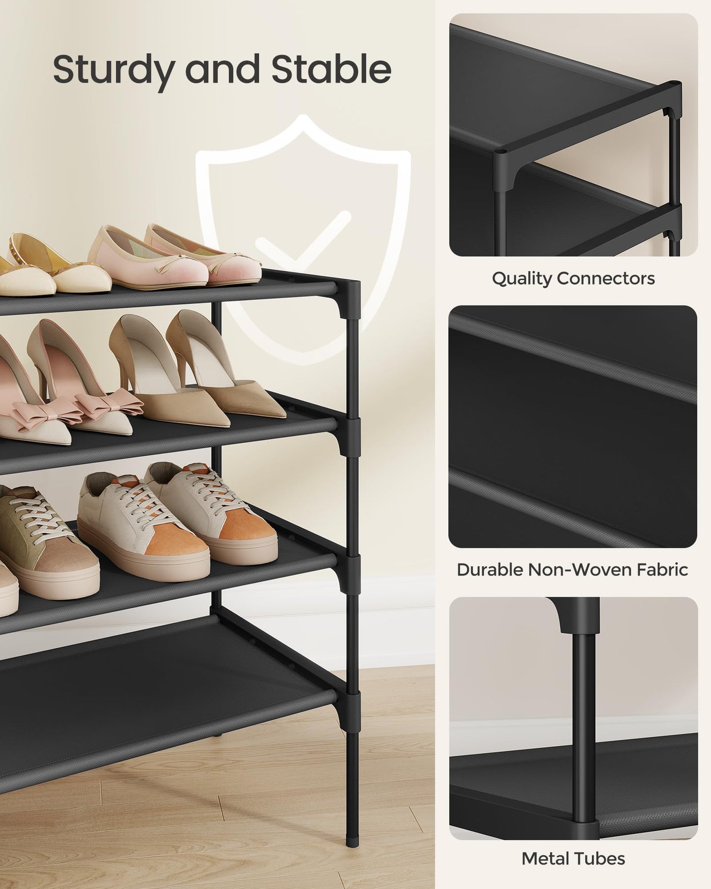 4-Tier Stackable Shoe Storage Rack